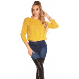 Crop sveter KouCla Sweater Mustard