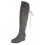 Semi&scaron;ov&eacute; čižmy nad kolen&aacute; na platforme Grey Lace