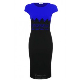 Spoločenské šaty s krajkou Blue/Black