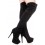 Vysok&eacute; čižmy nad kolen&aacute; Black Suede